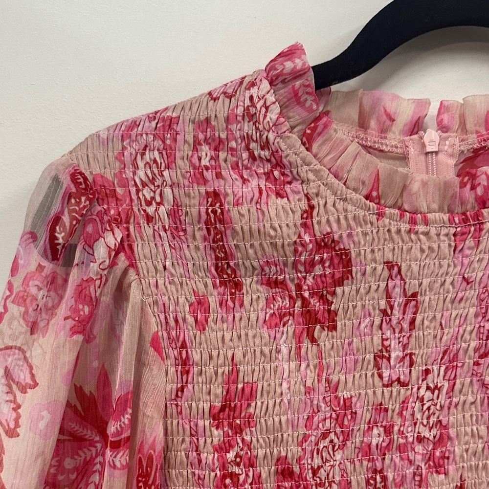 Indikah Floral Long Sleeve Dress - Pink s - Picture 3 of 8
